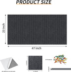 Large Felt Bulletin Board 23x47 Inch, 8pcs Peel and Stick Felt Wall Tiles Modern Push Pin Board for Wall Organization