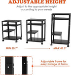 tonchean AV Presentation Cart with Keyboard Tray, Heavy Mobile Workstation Presentation Cart,AV Cart with Adjustable Shelves for Video Projector Laptop Computer, Media Cart for School Classroom Office