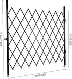 Single Folding Security Gate 7.22'Hx6.56'W Iron Accordion Security Gate Flexible Expanding Security Gate 360° Rolling Barricade Scissor Door with Padlock for Entry Security, Garage, Warehouse