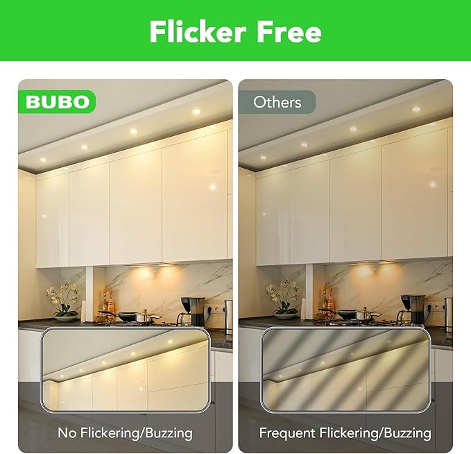BUBO GU10 LED Bulb 6W Equivalent 50W, 2700K Soft White 650 Lumens, Non-Dimmable GU10 Bulb Replacement for Track Lighting, MR16 LED Bulb for Kitchen, Range Hood, Living Room, Bedroom, 6 Pack