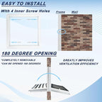 16"*16" Gable Vent,Aluminum Alloy Wall Vent Shed Vents,with Removable Strainer and 180 Degree Opening Angle.Ideal for Attic,Shed,Garage,Play House,Coop.[Inside Dimensions:13.3"w X 13.3"h]-White 1 Pack