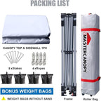 MASTERCANOPY Durable Pop-up Canopy Tent with 1 Sidewall (10'x10',White)