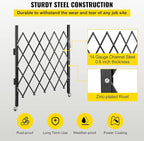 VEVOR Single Folding Security Gate, 51.57" H x 42" W Folding Door Gate, Steel Accordion Security Gate, Flexible Expanding Security Gate, 360° Rolling Barricade Gate, Scissor Gate or Door with Padlock