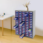 Drawer Storage Cabinet | Storage Cabinet Part Organization Shelves | Bolt and Nut Tool Storage Steel Cabinet | Hardware Organizer and Storage Organization | with Dividers and Labels (Blue)