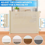 Retractable Safety Baby Gate or Mesh Dog Gate,Durable Portable Mesh Retractable Gate,Easy to Use for Stairs, Doorways, Hallways, Indoor, Outdoor, 33.5" Tall, Up to 55" Wide, Cream