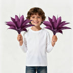 Artificial Agave 15In Faux Agave Fake Greenery Outdoor Artificial Plant Fake Plant for Indoor Home Decoration Plastic Plant Outdoor Decoration Front Porch Decor Simulation Plants 2Pack,Purple