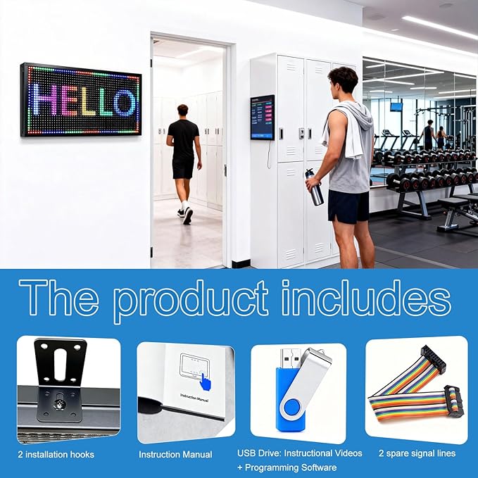 P10(26" * 14") Open Led Scrolling Sign Programmable Digital Outdoor Message Board Message Board Wifi Control Display Screen Matrix Panel Electronic For Business Full Color