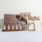GemeShou Wood Bracelet Display Holder, White Jewelry watch organizer for selling, Retail Bangle Rack T Bar Stand Photo props【Beech Brass Bracelet Holder-High】