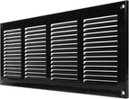 Repa Market 2-Pack Air Vent Cover 16x6 Inch (Outer Dimensions) Black Galvanized Steel Louvered Grill Cover with Mesh Screen/Wall or Ceiling Vent/HVAC Register for Indoor and Outdoor Ventilation