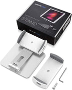 AboveTEK Business Kiosk Aluminum Tablet iPad Stand, 360° Swivel Tablet & Phone Holders for Any 4"-15.6" Display Tablets/Cell Phones/Portable Monitor, Sturdy for Store POS Office (Silver)