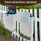 Dog Waste Trash Can Wall Mounted, 2.1Gal Small Outdoor Trash Can with Lid, Hanging on Fence, Dog Poop Bucket with 40 Bags, Inner Waste Bin, White