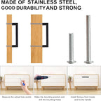 Cabinet Pulls Matte Black Cabinet Handles Square Drawer Pulls, 40 Pack 13-4/5 Inch Stainless Steel Kitchen Door Cupboard Cabinet Handles, Drawer Hardware Handles, 352mm Hole Centers