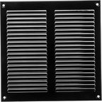 Repa Market 8x8 Inch Air Vent Cover/Black Galvanized Steel Louvered Grill Cover with Mesh Screen/Wall or Ceiling Vent/Durable Flush Mount HVAC Register for Indoor and Outdoor Ventilation