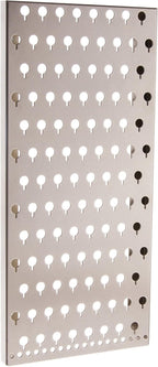 Angelynn's Wall Mounted Earring Holder Organizer Display for Small and Medium Women Post Stud Dangle Pierced Earrings, Hanging Closet Jewelry Storage Rack, Michelle Satin Nickel Silver 9" x19 3/4"