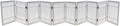 Pet Dog Gate Strong and Durable Freestanding Folding Acacia Hardwood Portable Wooden Fence Indoors or Outdoors by Urnporium (White Pet Gate, 10 Panel 24" Tall)