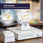 Volcora 16" Cash Register Drawer for Point of Sale (POS) System with 5 Bill 6 Coin Cash Tray, Removable Coin Compartment, 24V, RJ11/RJ12 Key-Lock, Media Slot, White - for Stores, Shops and Businesses