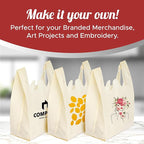 Simply Cool 50 Pack Reusable Eco-Friendly Grocery T-Shirt Shopping Bags 21.5”x12.2”x7.2”, Durable, Recyclable Shopping Bags Washable, Foldable, Portable Tote Bags Bulk