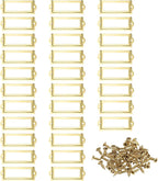 PATIKIL 83x32.5mm Metal Label Holders, 30 PCS Label Name Card Tag Frames with Screws for Office Library File Cabinets Shelves Wood Drawers Fabric Bins, Yellow