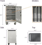 Laptop and Tablet Charging Cart, 35 Unit Device Mobile Charging Station for Chromebook, Tablet, Laptop, with Charging Port Screen Size Up to 16.3", Suitable for Office, Classroom, etc (Antique White)
