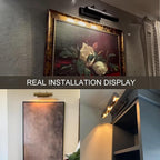 Picture Light for Wall 18" Black Picture Lights Hardwired 3-Light Bronze Picture Frame Light Dimmable Art Gallery Light Accent Lighting Bathroom Wall Sconce for Artwork Poster Display