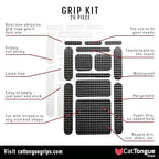CATTONGUE GRIPS Cell Phone Grip Tape Durable, Non-Abrasive Grip Tape with Pre-Cut Strips for Phone, Mouse, Laptop, Tablet, Gaming Devices & More, Customizable, Non Slip Phone Grip (Black)
