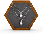 Solid Wood Hexagon Necklace Holder Stand Retail Hanging Jewelry Necklace Stand Display for Vendors(Grey)