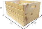 Wilson Large Wooden Pine Crate for Storage and Decoration at Home, Office, Kitchen, Bedroom, and Retail (12.5"x9.625"x17.875") (Set of 3)