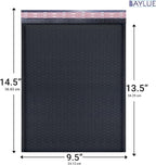 Black 9.5x14.5 Inch Poly Bubble Mailers #4 | Self Seal Large Padded Envelopes | Air Cushioned Bubble Mailer | Usable Size 9.5x13 Inch | Waterproof Lightweight Mailing Shipping Bags | 100 Pack Bulk