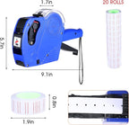 2 Pack Pricing Gun - 8 Digits Price Tag Gun with 8000 Labels & 4 Ink Rollers Kit Blue Pricing Label Maker for Retailer,Supermarket (Blue)