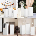 3Pcs Pedestal Stand,Metal Stands for Wedding Party Art Decor,Sturdy Pedestal Display Square Dessert Table