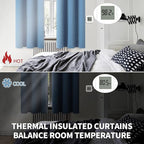 BGment Blackout Curtains for Bedroom - Grommet Thermal Insulated Room Darkening Curtains for Living Room, Set of 2 Panels (42 x 63 Inch, Faded Denim)