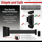 DuraSteel Wall Mount Retractable Belt Barrier - 6.5 Ft Black Safety Belt in Black Casing - Guardian 2.0 Indoor & Outdoor Do Not Cross Caution Tape for Crowd Control Queue Barrier, Line Divider, 10 Pcs