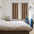 BGment Blackout Curtains for Living Room - Grommet Thermal Insulated Room Darkening Curtains for Bedroom, 2 Panels of 52 x 54 Inch, Taupe