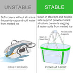 Picnic at Ascot Patented Insulated Folding Picnic Basket Cooler- Designed & Quality Approved in the USA