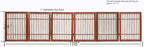 Pet Dog Gate Strong and Durable Freestanding Folding Acacia Hardwood Portable Wooden Fence Indoors or Outdoors by Urnporium (Brown Pet Gate, 6 Panel 24" Tall)