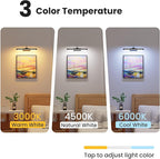 16" Picture Light with 6000mAh Battery - Black Operated Wireless Wall Sconce with Remote & Timer for Paintings, Photos & Frames