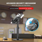 AboveTEK POS Tablet Kiosk Stand - Universal Tablet Locking Mount for 7.9"-11" Devices, 360° Swivel Anti-Theft Security Stand for iPad, iPad Air, Samsung, Height Adjustable Desk Countertop