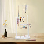 SRIWATANA Jewelry Organizer Stand, Extra Tall Jewelry Display Necklace Holder, Gift Idea (White)