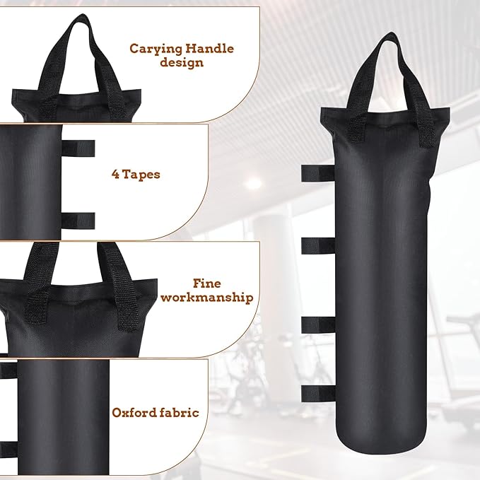 12 Pack Canopy Weight SandBags, 264 LBS Black Extra Large Heavy Duty Canopy Weights Sand Bags for Canopy Outdoor Advertising Sunshade Fixed Windproof Pop up Canopy Tent, Without Sand. ﻿