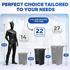22 Gallon Step-On Trash Can/Container, Black Plastic Dustbin with Lid and Foot Pedal, Hands-Free Disposal