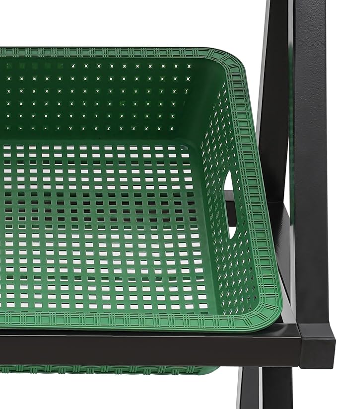 Fruit Vegetable Storage Basket,Kitchen Organizers 5 Tier Basket Stand Storage Baskets Market Shelf for Kitchen Store (Green)