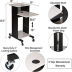 OEF Furnishings Presentation Cart and Stand, OEFPRC200, Steel Frame, Ivory Woodgrain