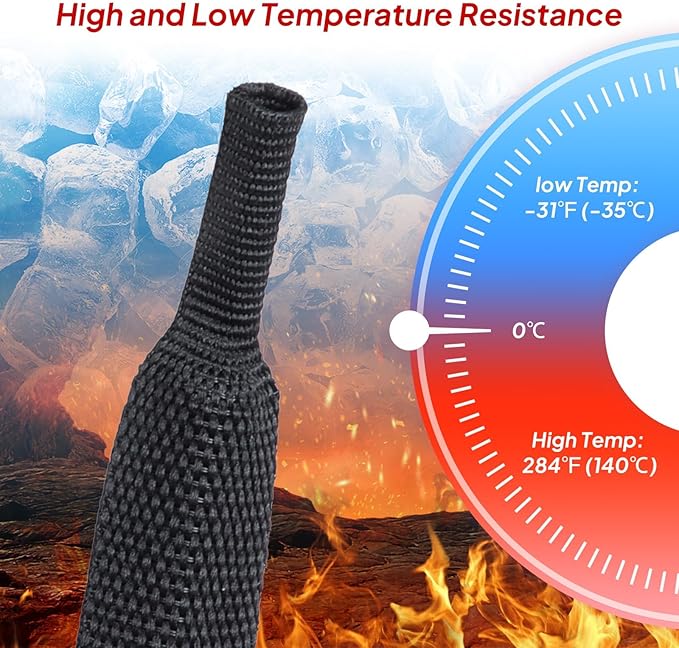 2 to 1 Heat Shrink Braided Sleeving 1/2" - 24 feet Pliable Shrinkable Fabric Sleeve for Protection Automotive/Electronics Cable/Wire/Hose/Harness