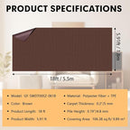Marine 6 FT x 18 FT Brown Indoor/Outdoor Rug 0.2" Thick - Boat Carpet with Water-Proof TPE Backing, Non-Slide for Home, Patio, Porch, Deck