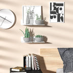 6 Inches Acrylic Small Wall Shelves 2 Pack, Floating Shelf for Wall Mounting, Acrylic Display Ledges for Funko Pop Figures, Home Décor, Living Room, Gaming Room, Plants(6 inch, White)