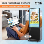 MWE 49 Inch Indoor Digital Signage Touchscreen Kiosk Floor Standing Advertising Display LCD Totem Interactive Display Poster Android System with Auto Media Player