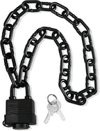 Heavy Duty Weather-Resistant Padlock with Chain, Anti-Theft Advanced Hardened Security Chain Lock for Fences, Backyard Gates, Motorcycles, Bicycles, Outdoor Furniture (Lock+Chain)