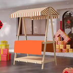 Movable Stall Display Stand, Foldable Vending Stand Kiosk Display Trolley with Canopy, Portable Food Cart, for Selling Snacks/Sweets/Toys, Multiple Colors(Orange B,140 * 190cm)