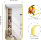 FORBATH 30x60 Inch Gold Bathroom Mirror for Over Sink, Large Rectangular Wall Mirror with Metal Frame, Rounded Corners for Bathroom, Bedroom, Entryway Decor (Horizontal or Vertical)
