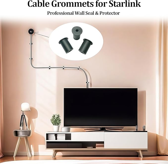 Cable Grommets for Starlink, 3/4 inch Wall Pass-Through, Silicone Grommets for Cables, Dust Waterproof Prevent Cable Damage for starlink dishy ethernet Cables (4 Pack)